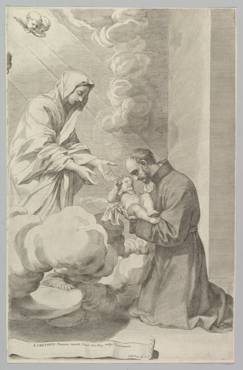St. Gaëtan, a Theatines alapítója. alkotó: Claude Mellan
