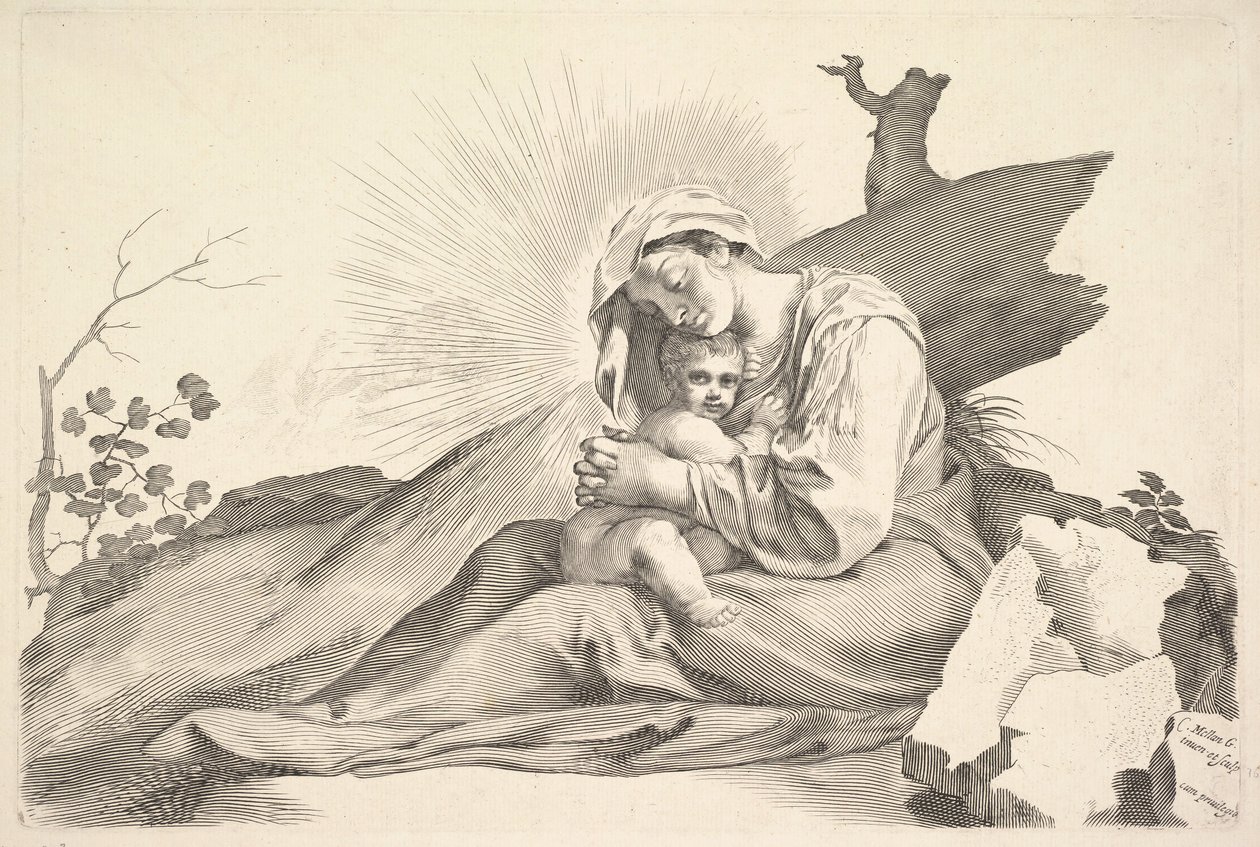 Szűz és Gyermek. alkotó: Claude Mellan