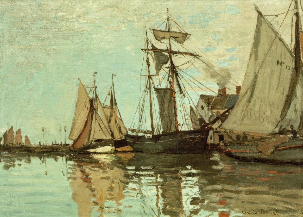 Hajók Honfleur kikötőjében alkotó: Claude Monet