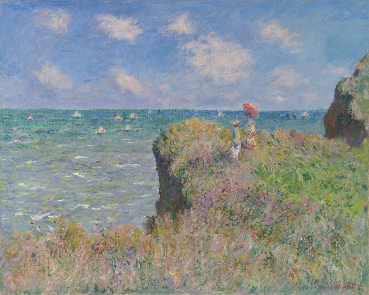 Cliff Walk Pourville-ben, 1882. alkotó: Claude Monet