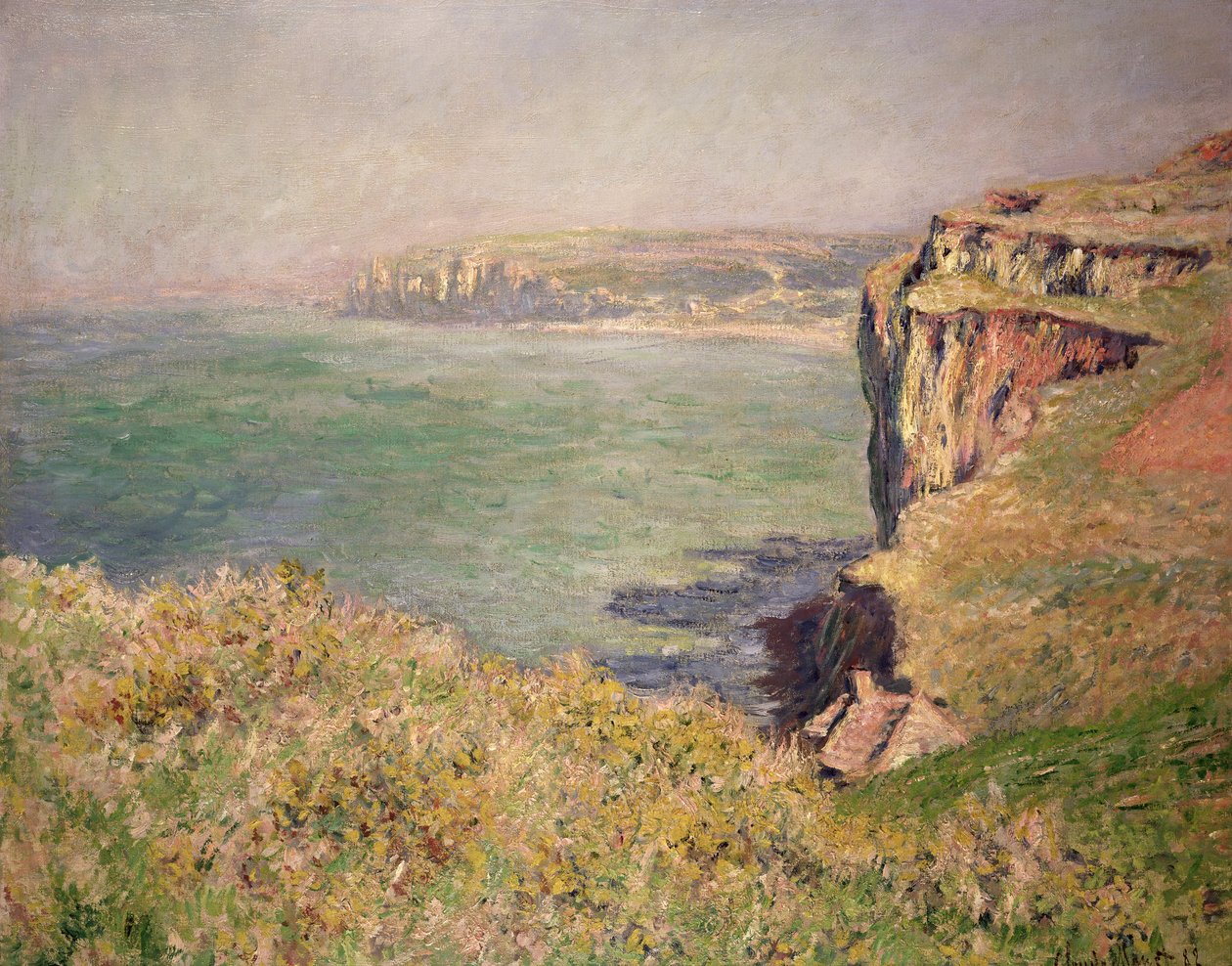 Cliff Varengeville-ben, 1882 alkotó: Claude Monet