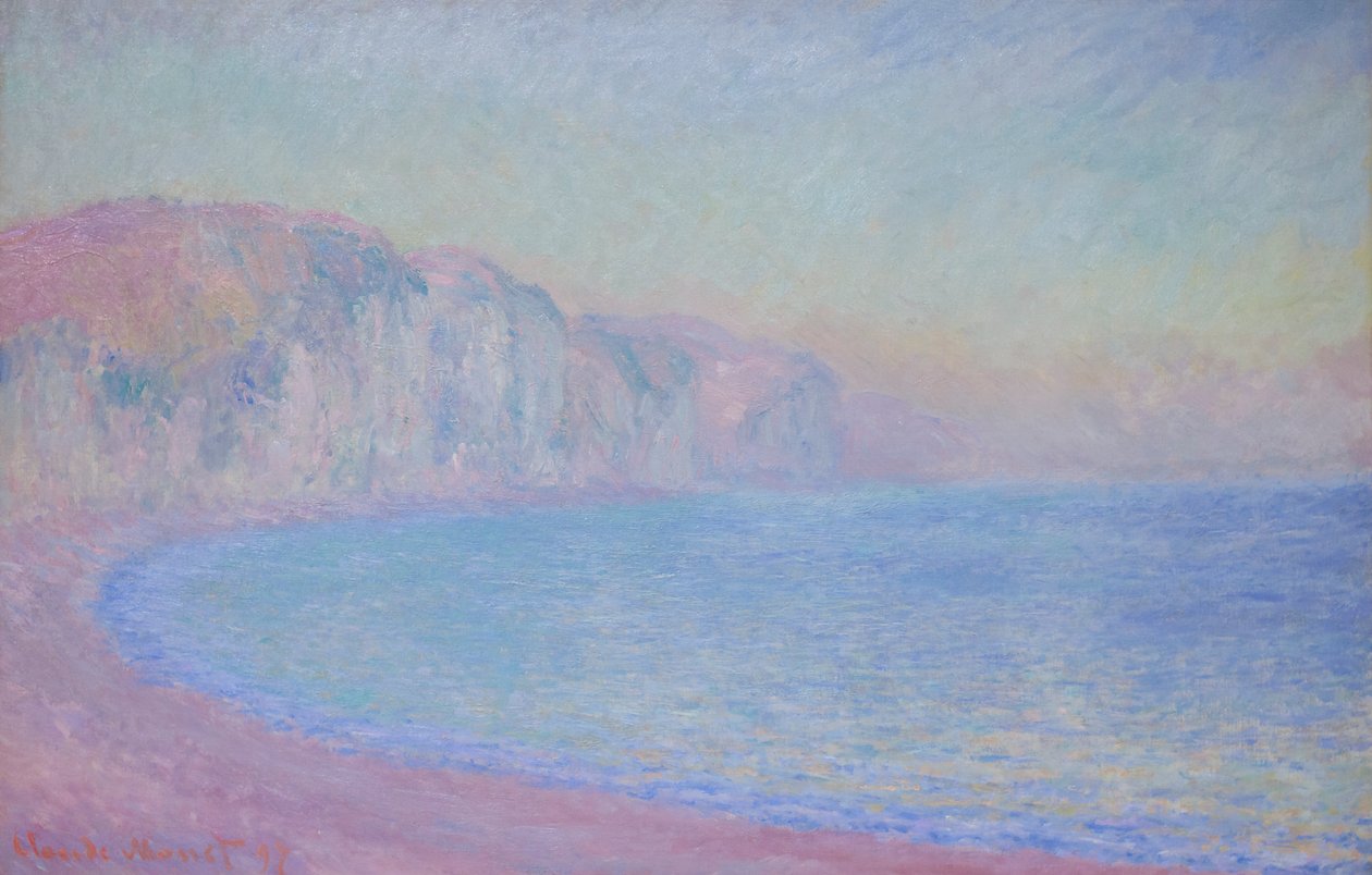 Pourville-i sziklák, felkelő nap alkotó: Claude Monet