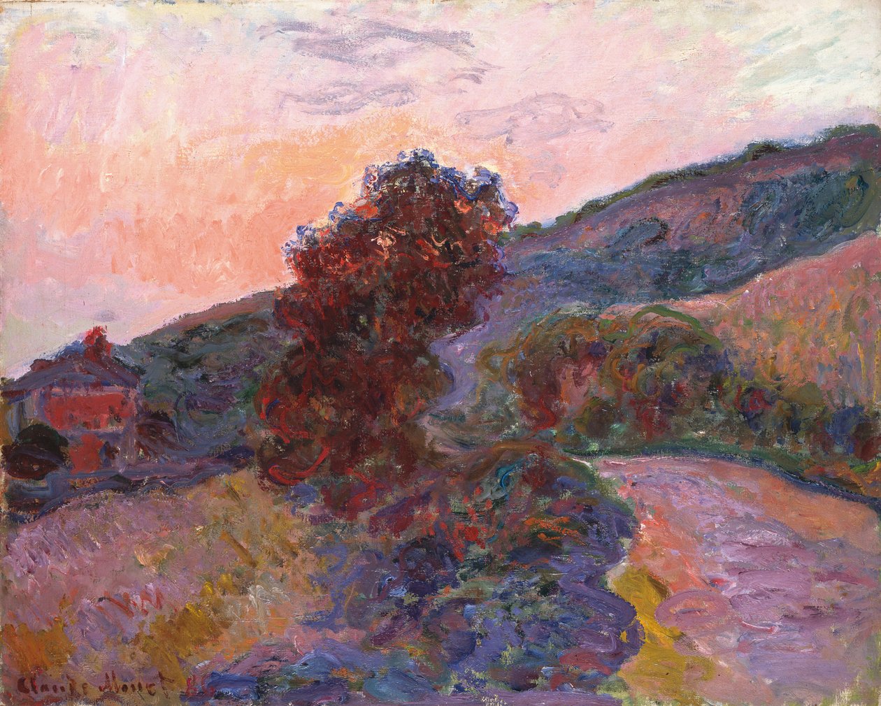 Naplemente Givernyben, 1886 alkotó: Claude Monet