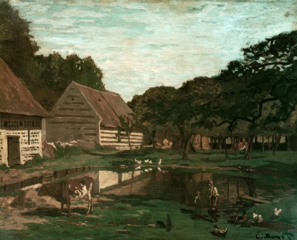 Farmyard Normandiában alkotó: Claude Monet