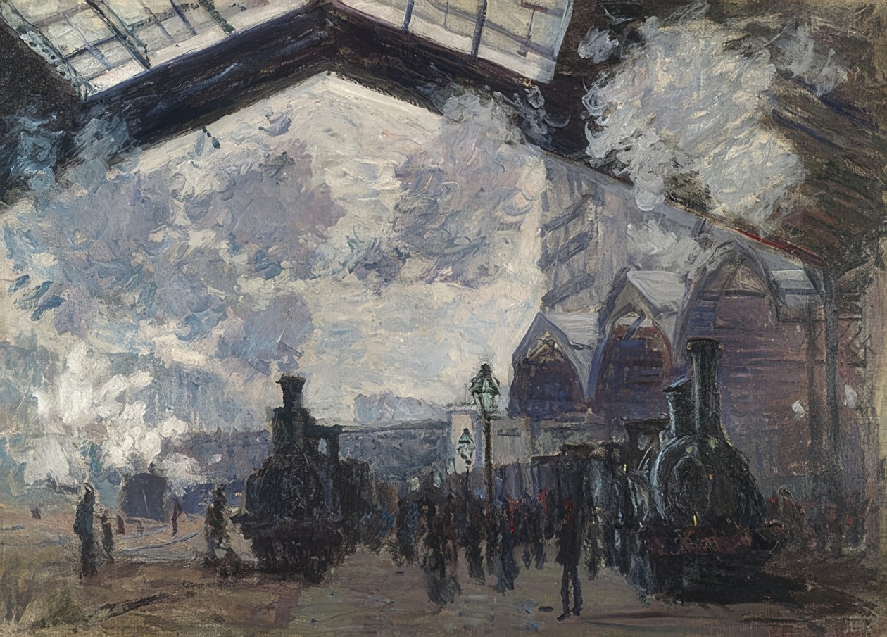 Der Gare Saint Lazare. 1877 alkotó: Claude Monet