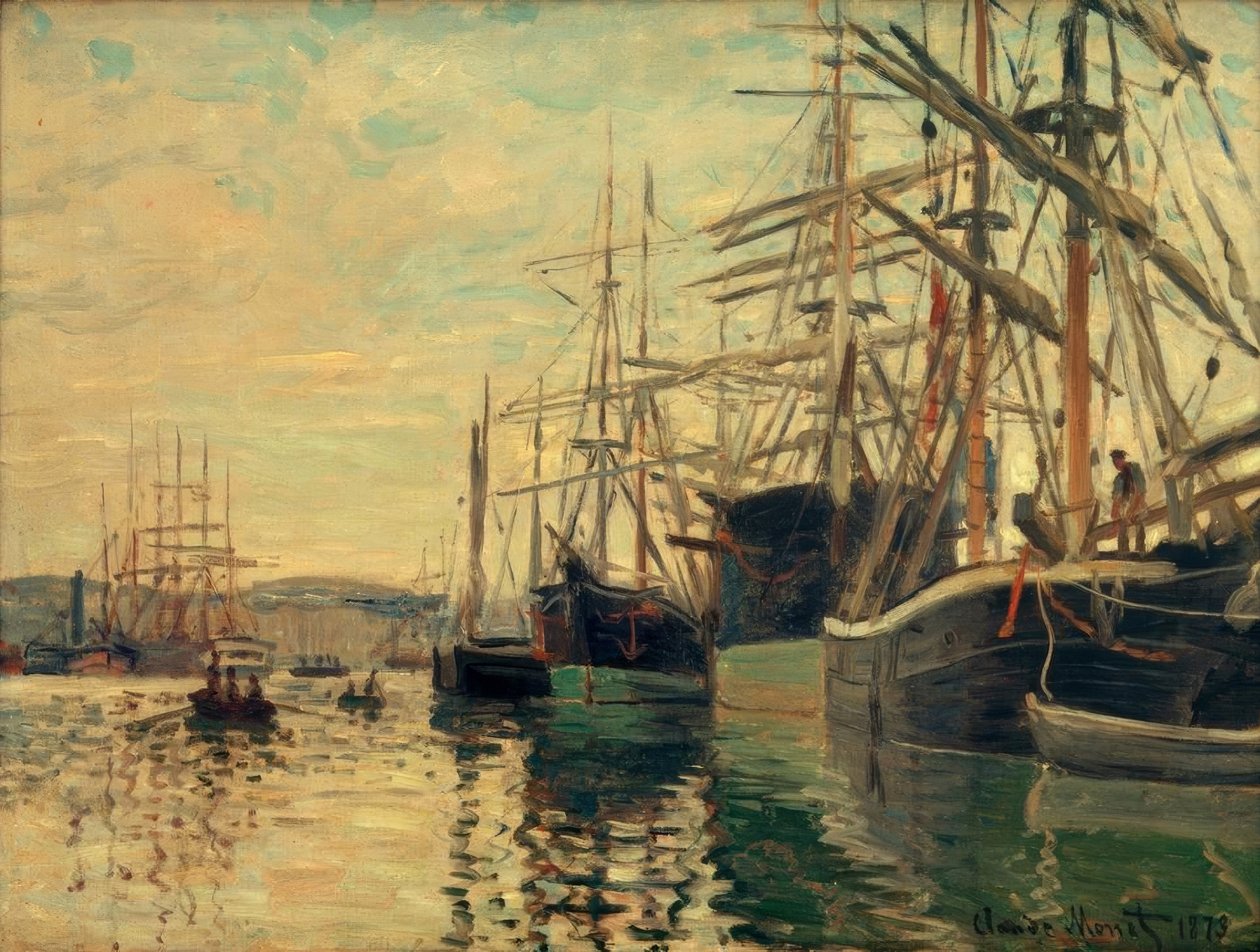 Rouen kikötője alkotó: Claude Monet