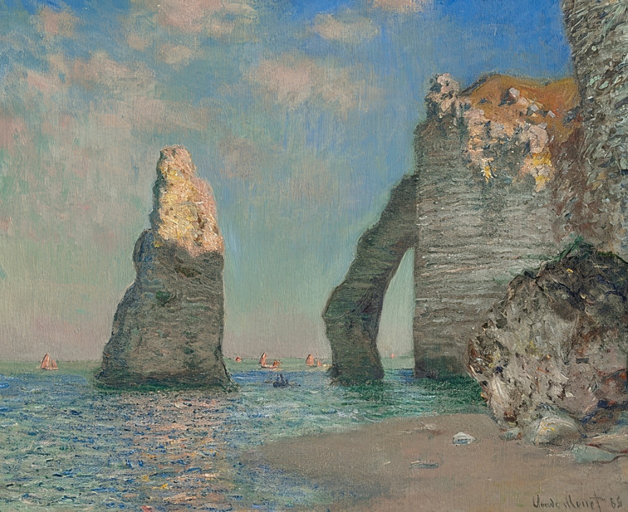 Az Étretat sziklái. 1885 alkotó: Claude Monet