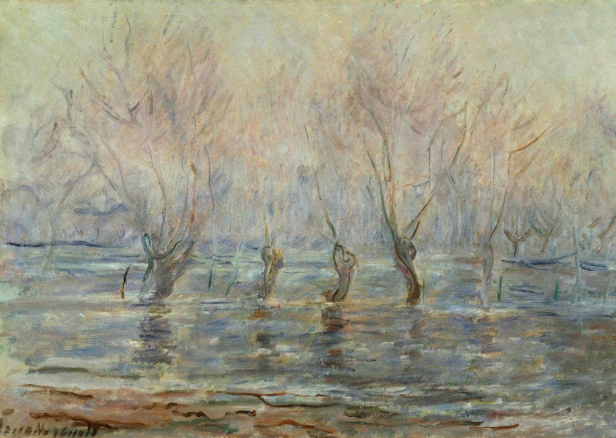 árvíz Givernyben; L"Inondation a Giverny, 1896 körül alkotó: Claude Monet