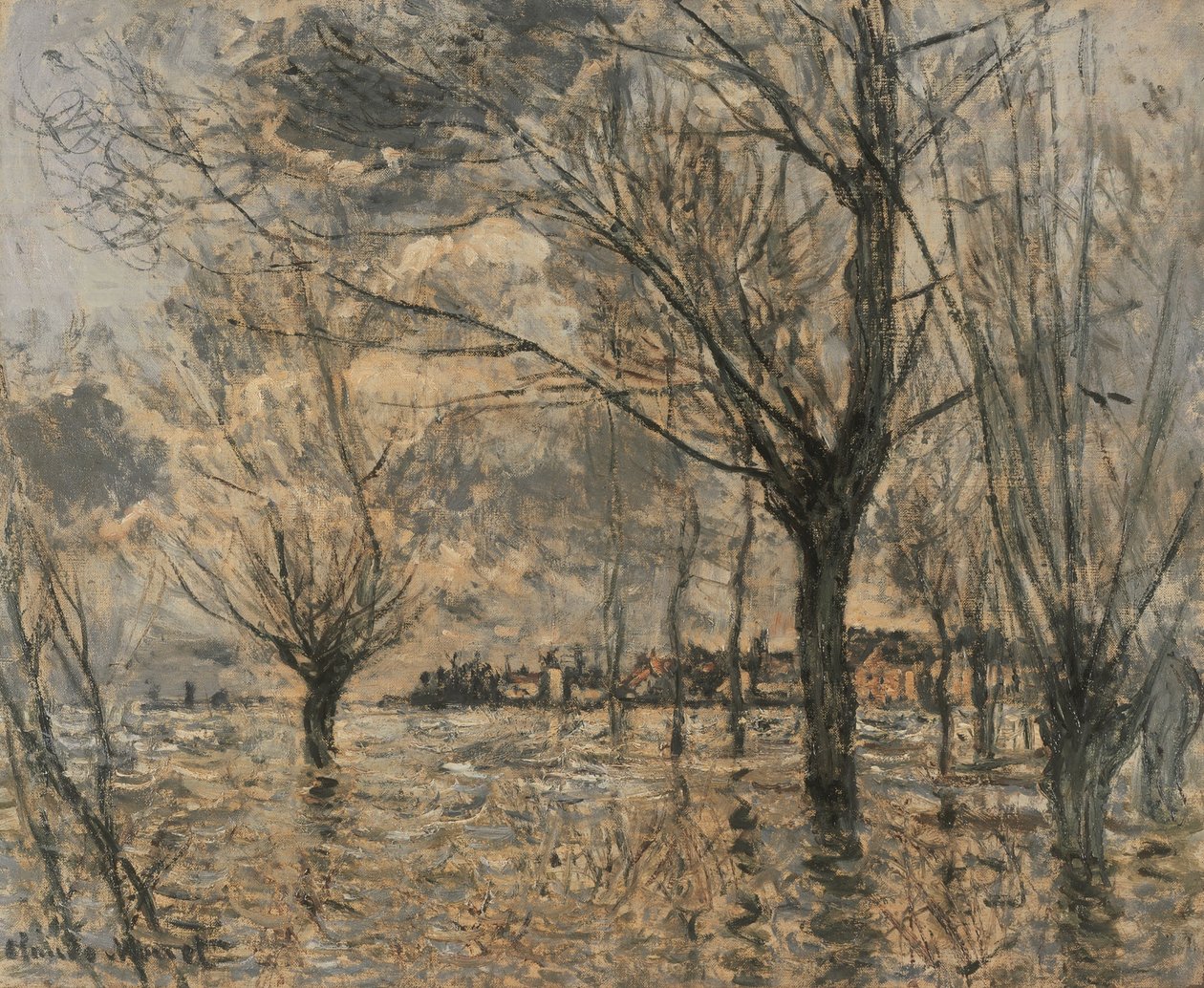 A Szajna áradása Vétheuilnál alkotó: Claude Monet