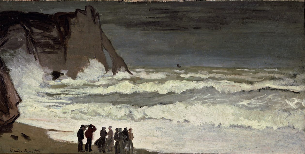 Erős tenger Etretatban alkotó: Claude Monet