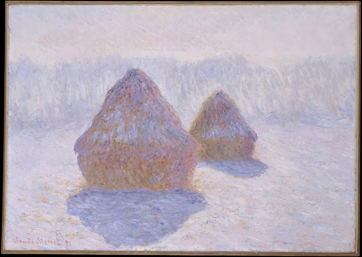 Szénakazalok (a hó és a nap hatása) alkotó: Claude Monet