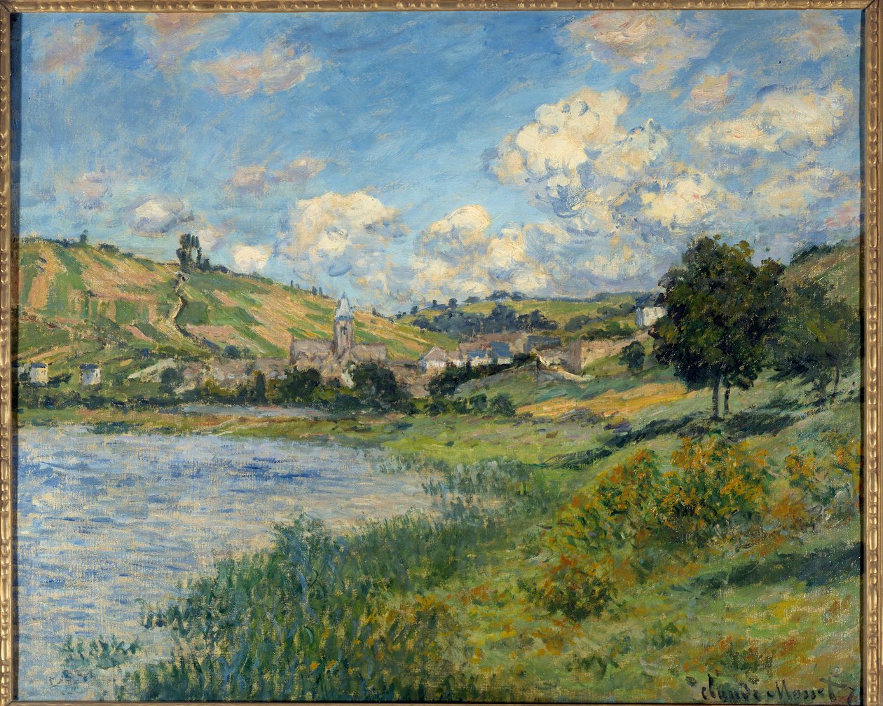 Tájkép. Vetheuil. Claude Monet festménye (1840-1926) alkotó: Claude Monet