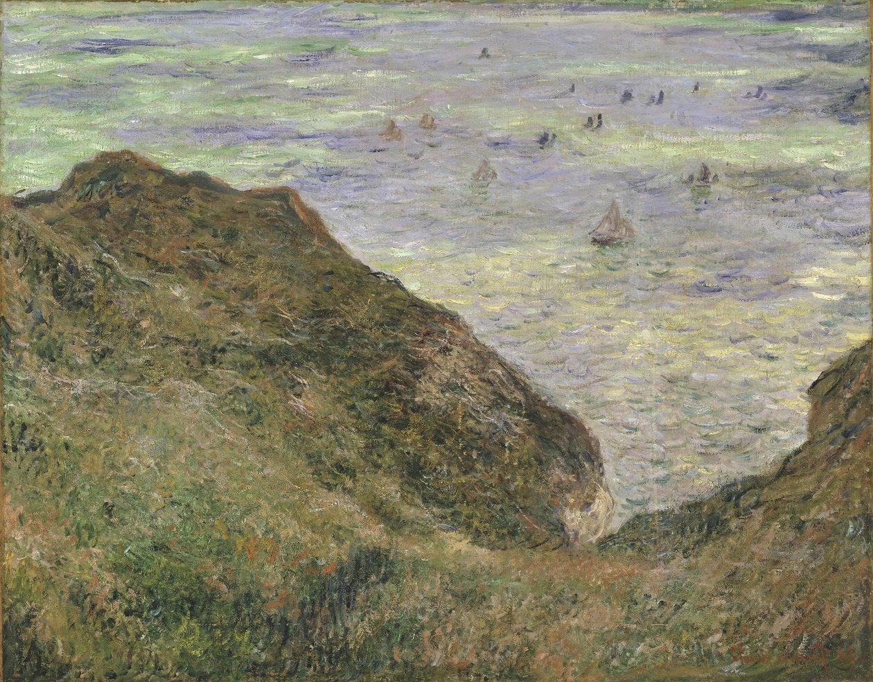 A Pourville-i sziklán alkotó: Claude Monet