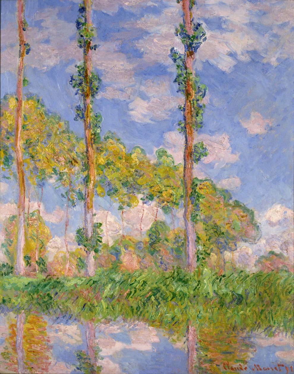 nyárfák a napon alkotó: Claude Monet