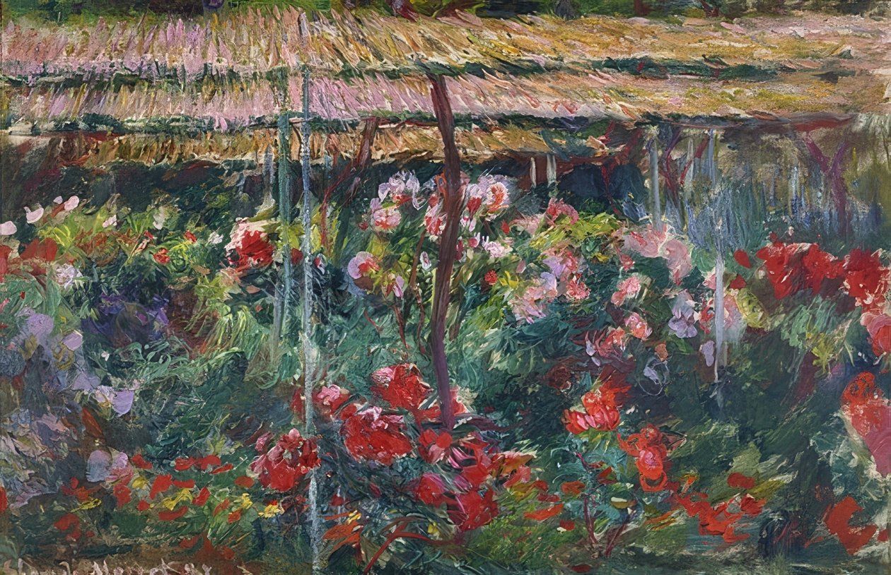 Bazsarózsa kert. 1887 alkotó: Claude Monet