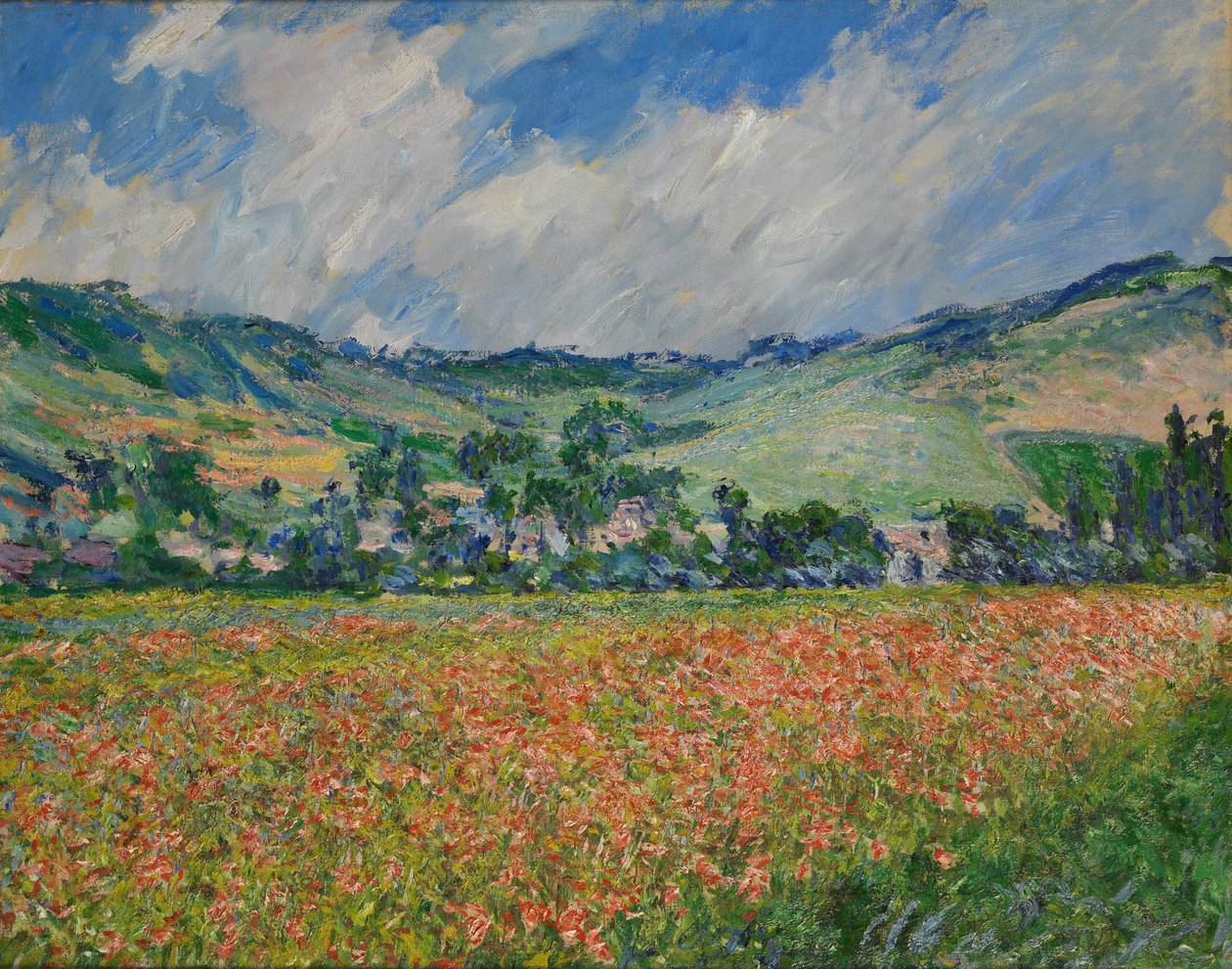Mákföld Givernyben, 1885. alkotó: Claude Monet
