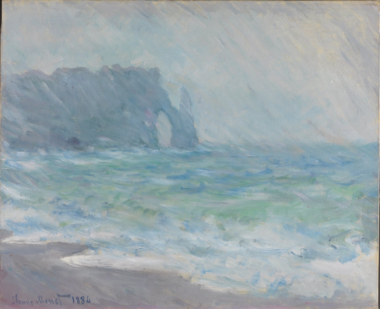Esős ​​idő, Etretat alkotó: Claude Monet