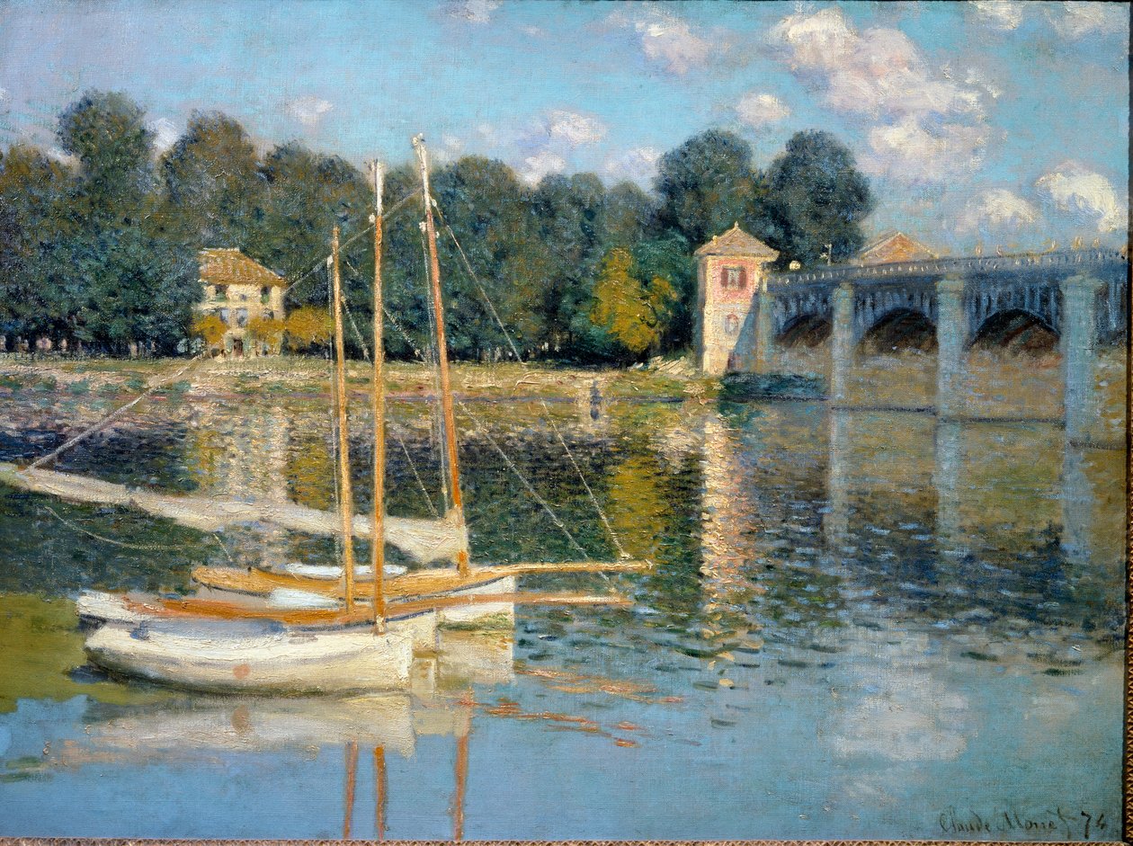 Az Argenteuil híd (olaj, vászon alkotó: Claude Monet