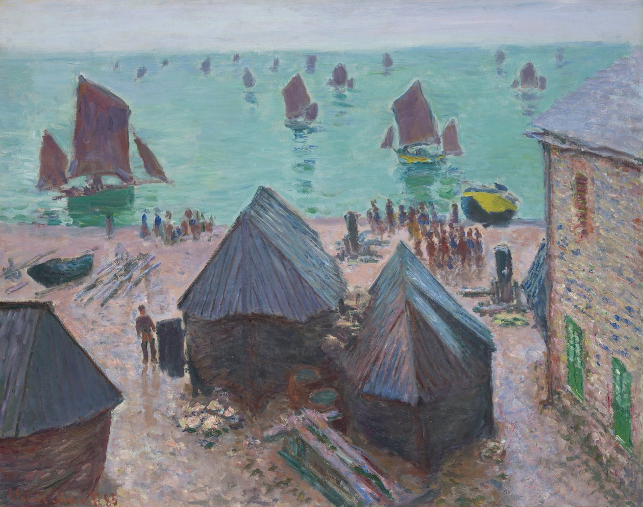 A csónakok indulása, Étretat, 1885. alkotó: Claude Monet