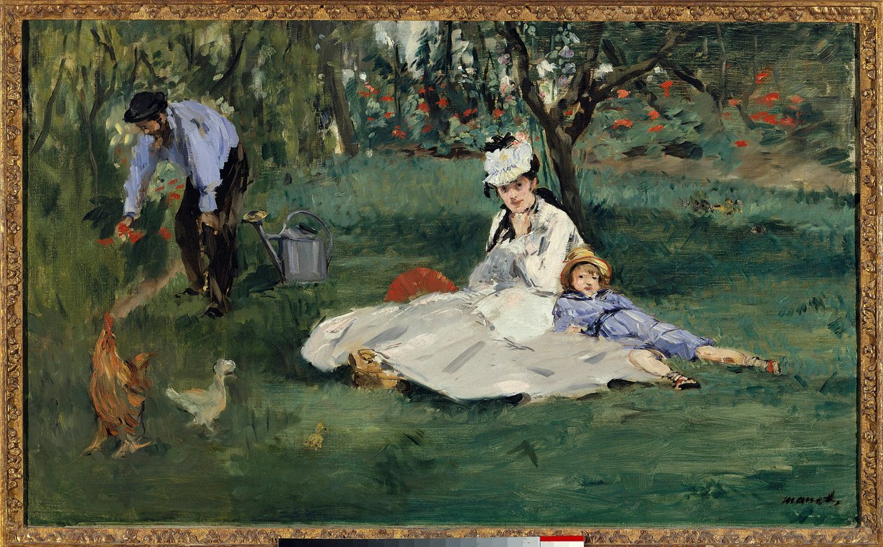 Monet család a kertben alkotó: Claude Monet
