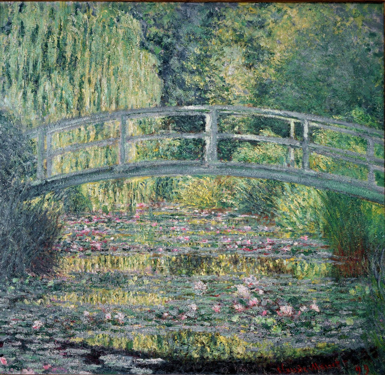 A gyaloghíd és a tavirózsás medence alkotó: Claude Monet