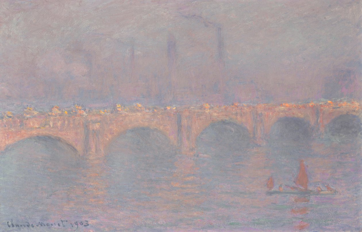 Waterloo híd, fátyolos nap alkotó: Claude Monet