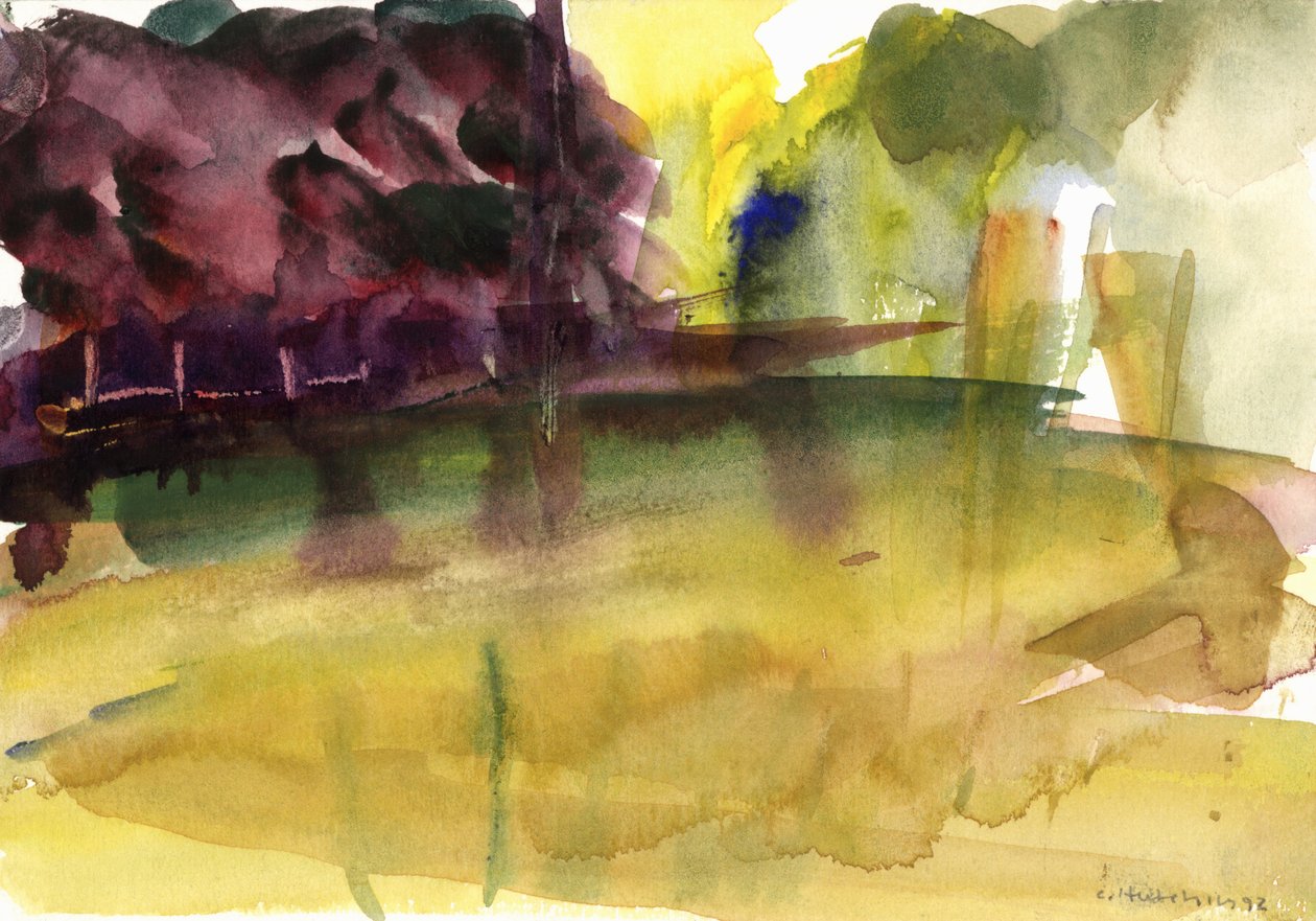 Parc Normandiában, 1992 (akvarell) alkotó: Claudia Hutchins Puechavy