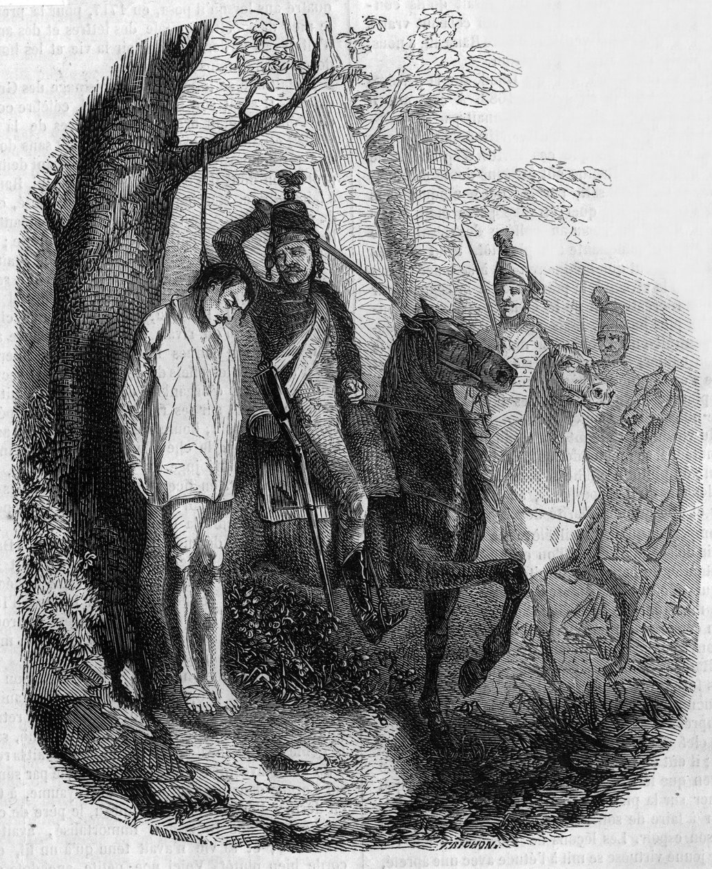 Claude Rameau-t leütötték a huszárok alkotó: Clément Auguste Andrieux