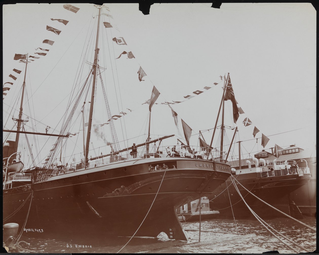 S.S. "Umbria" a dokknál, 1897 körül (f/w fotó) alkotó: Company Byron