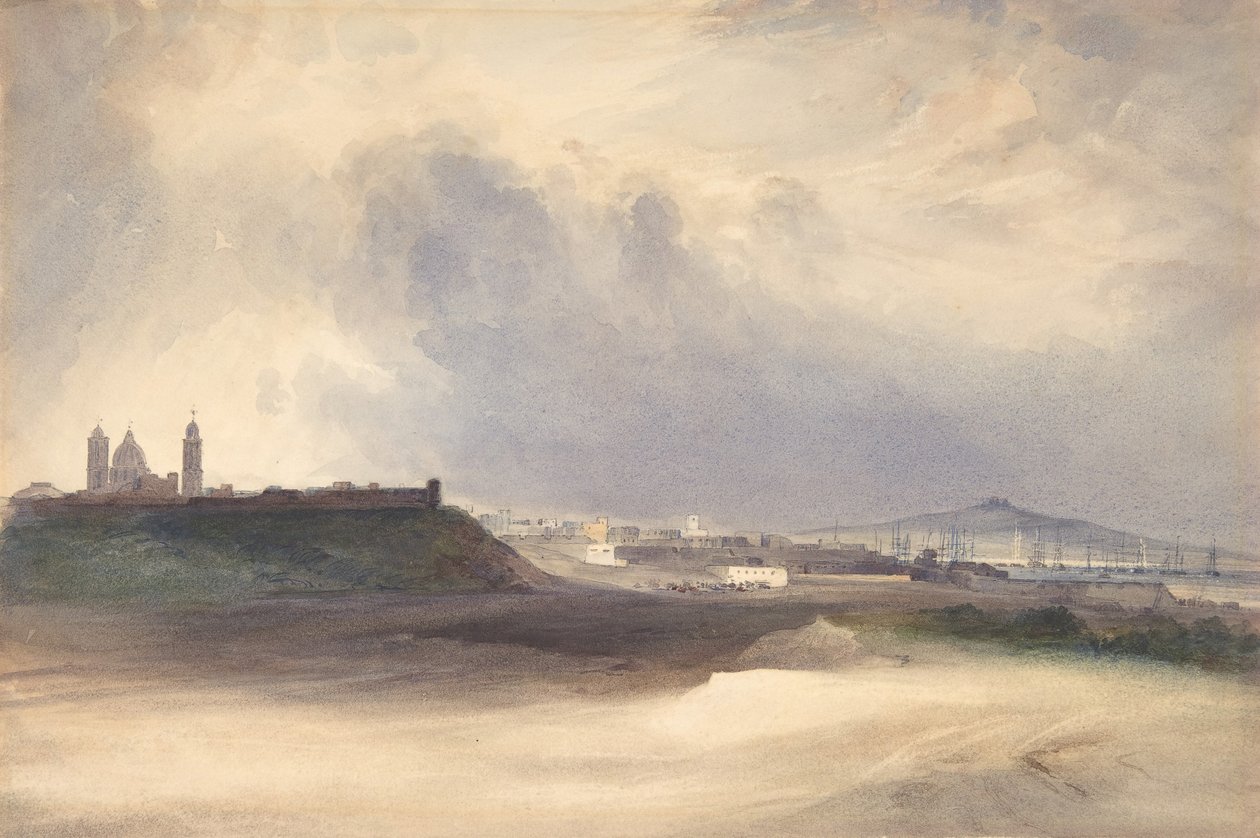 Megközelítés Montevideohoz, Uruguay, 1832. alkotó: Conrad Martens