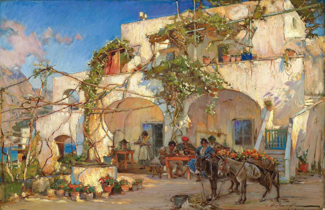 A tavernában (olaj, vászon) alkotó: Constantin Alexandrovich Westchiloff