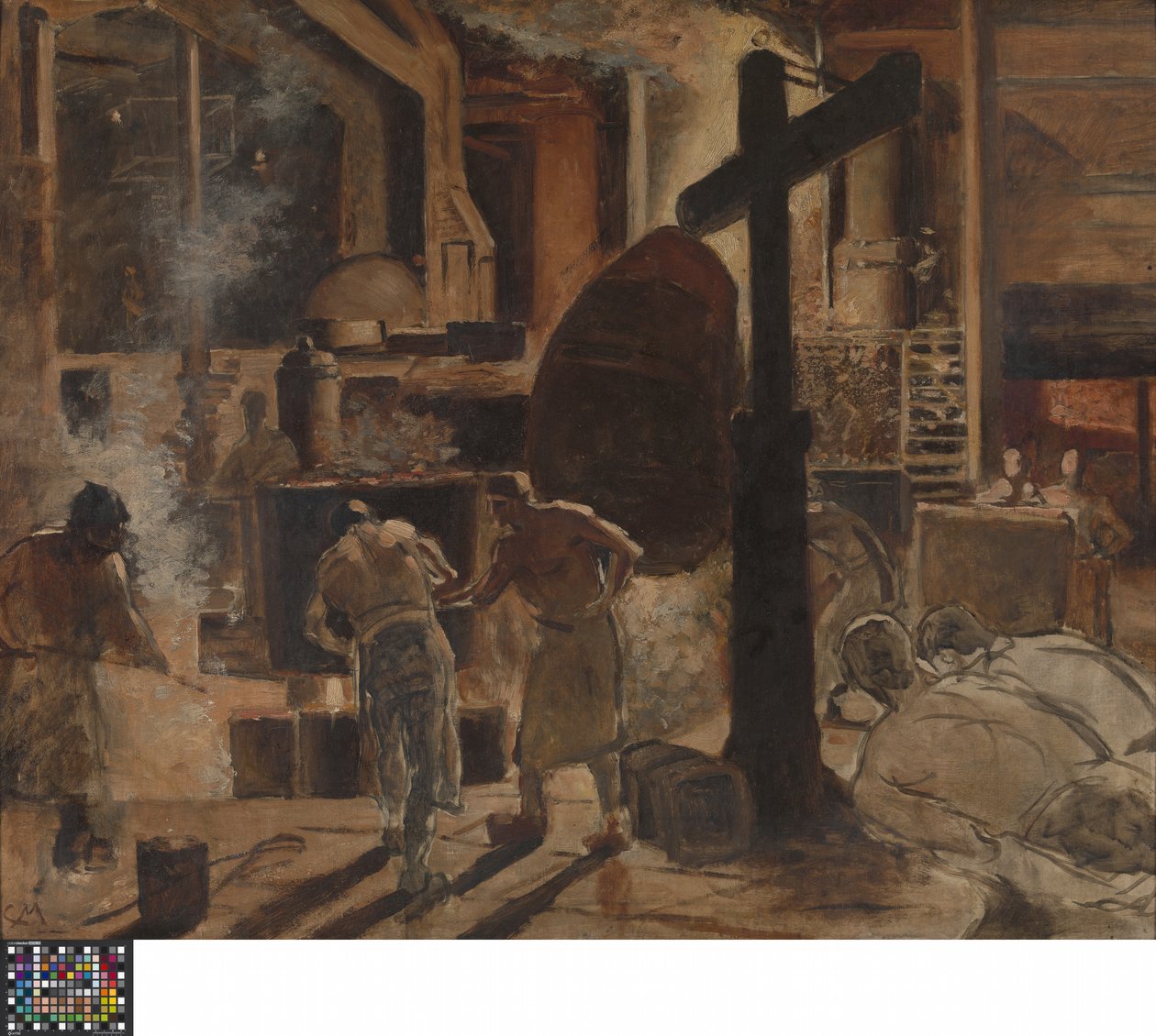 The Steelworks (olaj, vászon) alkotó: Constantin Emile Meunier