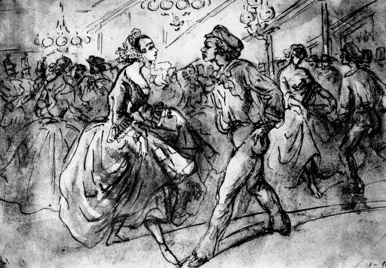A táncnál, 19. század, 1930. alkotó: Constantin Guys