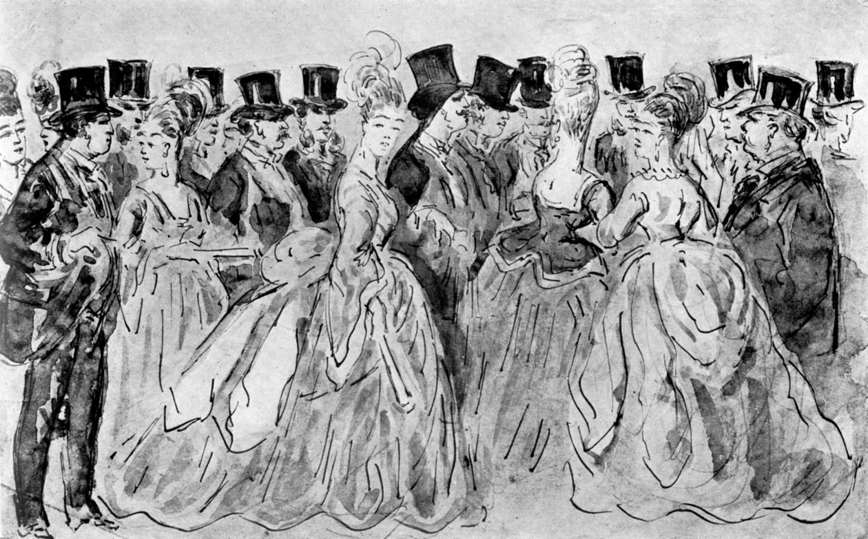 Le Promenoir, 19. század, 1930. alkotó: Constantin Guys