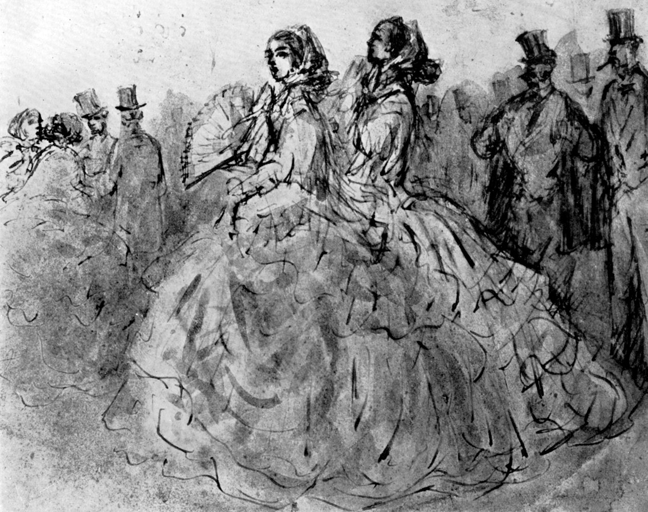 Sétány, 19. század, 1930. alkotó: Constantin Guys