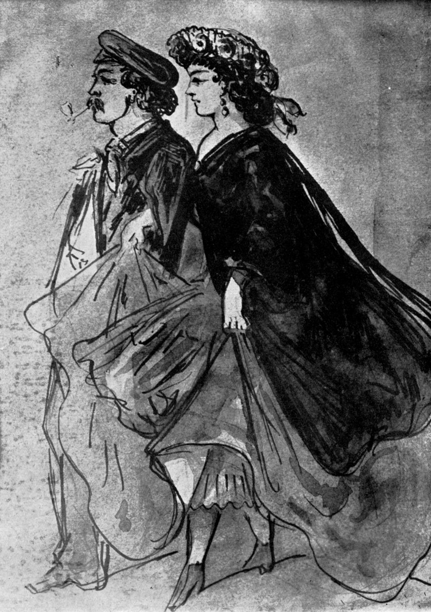 A pipa, 19. század, 1930. alkotó: Constantin Guys