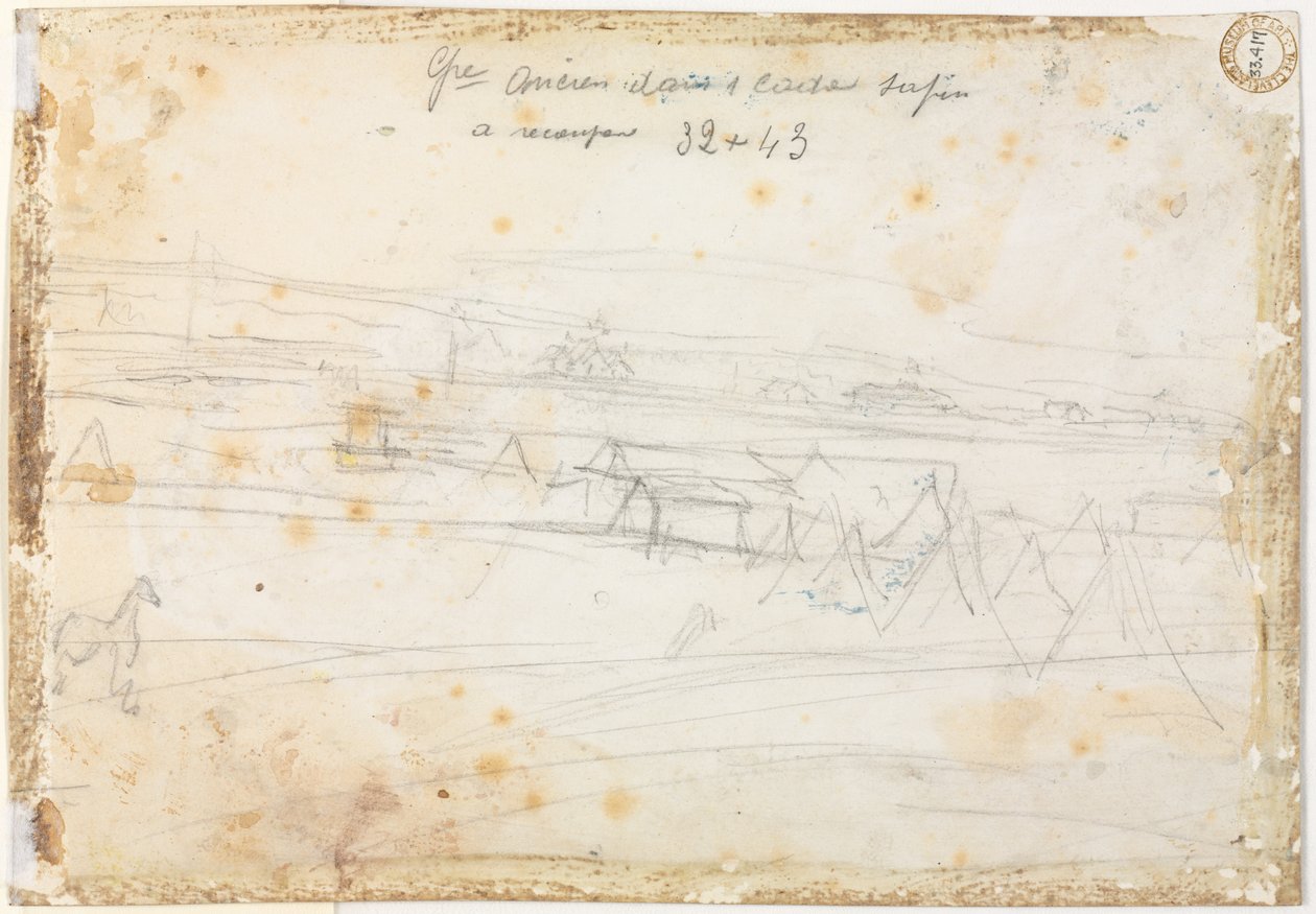 War Camping Scene verso, 19. század. alkotó: Constantin Guys