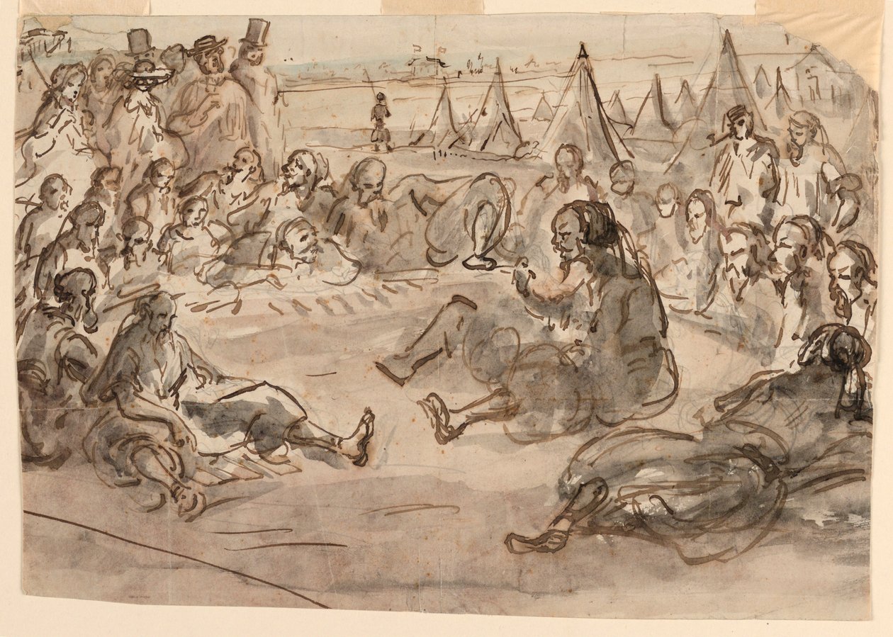 Zouaves a St. Maur táborban alkotó: Constantin Guys