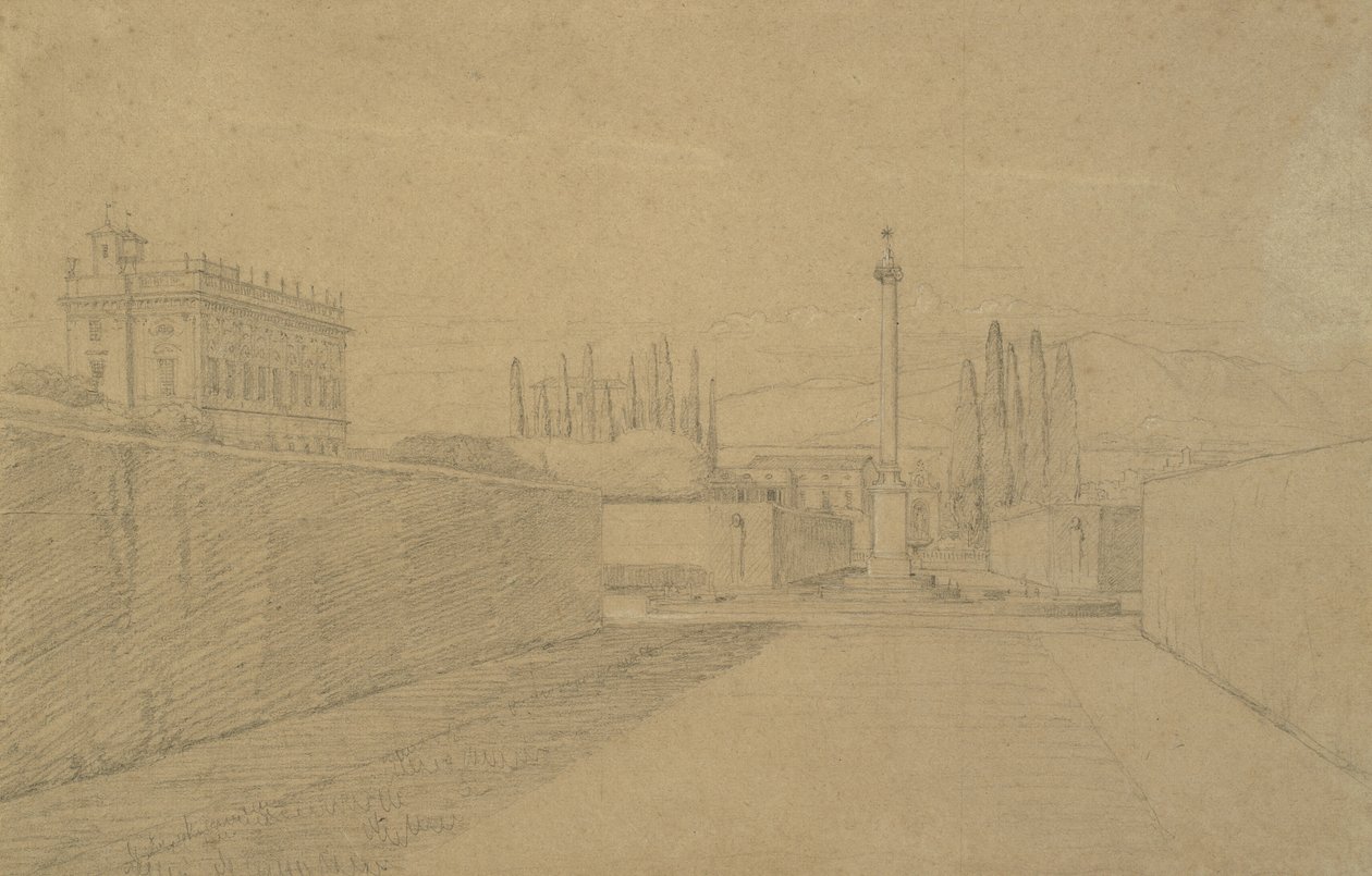 A Villa Albani kertjében alkotó: Constantin Hansen