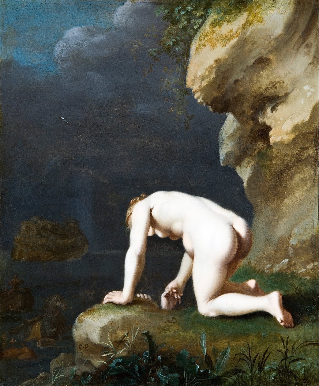 Calypso istennő megmenti Ulysses -t alkotó: Cornelis van Poelenburch