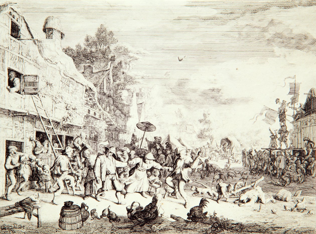 A falusi vásár, 1685 alkotó: Cornelis Dusart