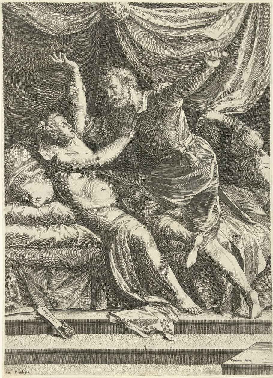 Lucretia en Sextus alkotó: Cornelis Cort