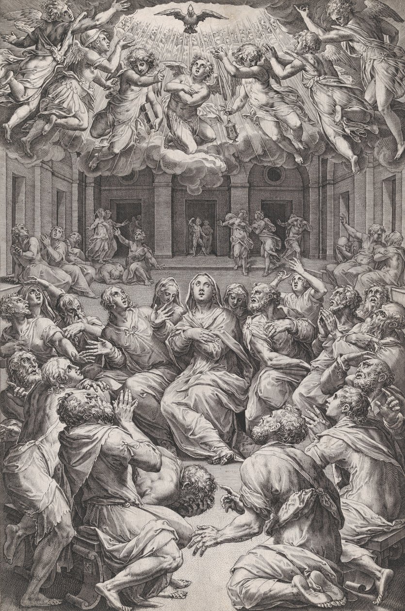 Pünkösd, 1574. alkotó: Cornelis Cort