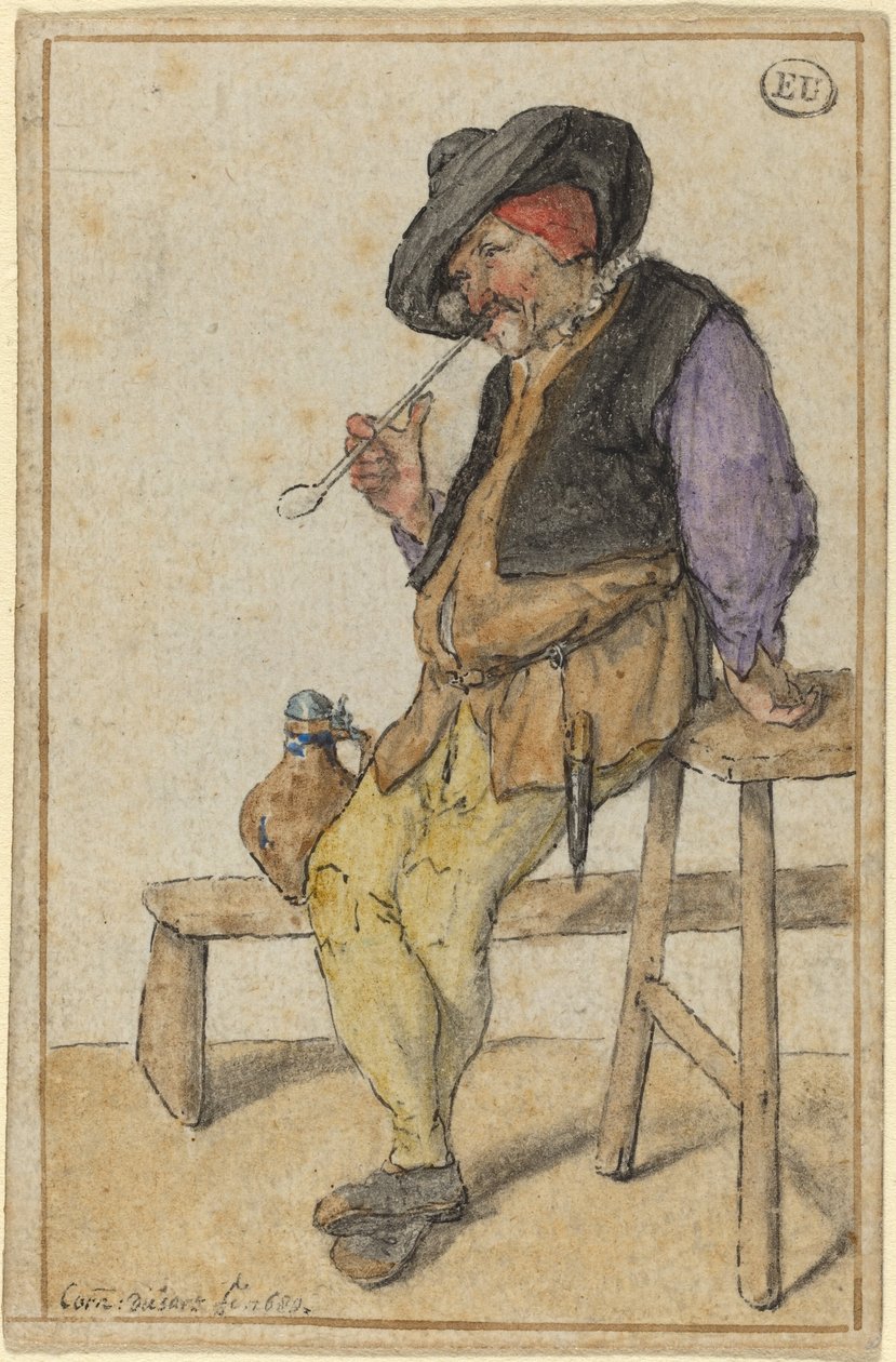 Paraszt Dohányzás alkotó: Cornelis Dusart
