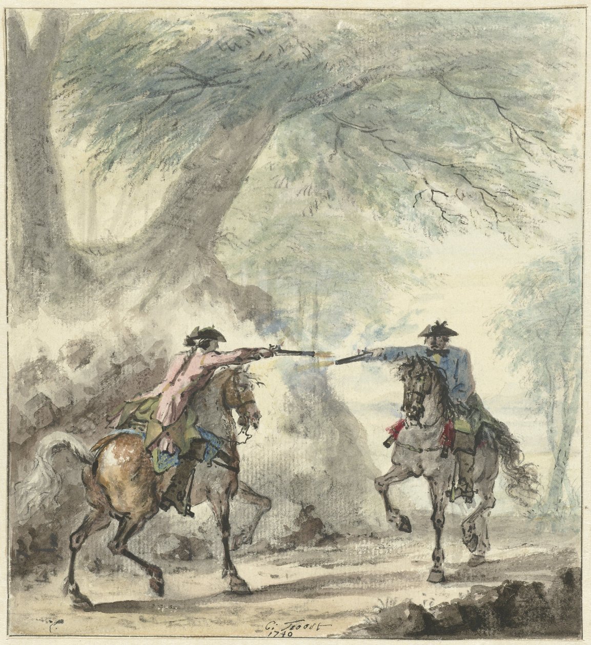 Párbaj, 1740 alkotó: Cornelis Troost