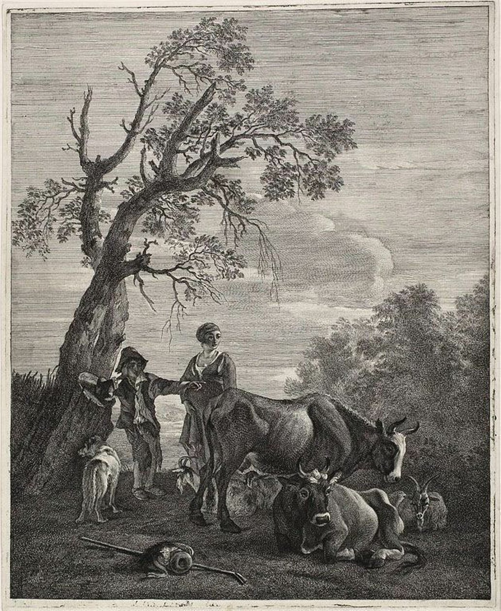 Pihenő csorda alkotó: Cornelis Visscher