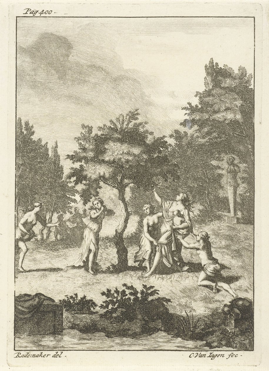 Nimfák a fa alatt alkotó: Cornelis van Jagen