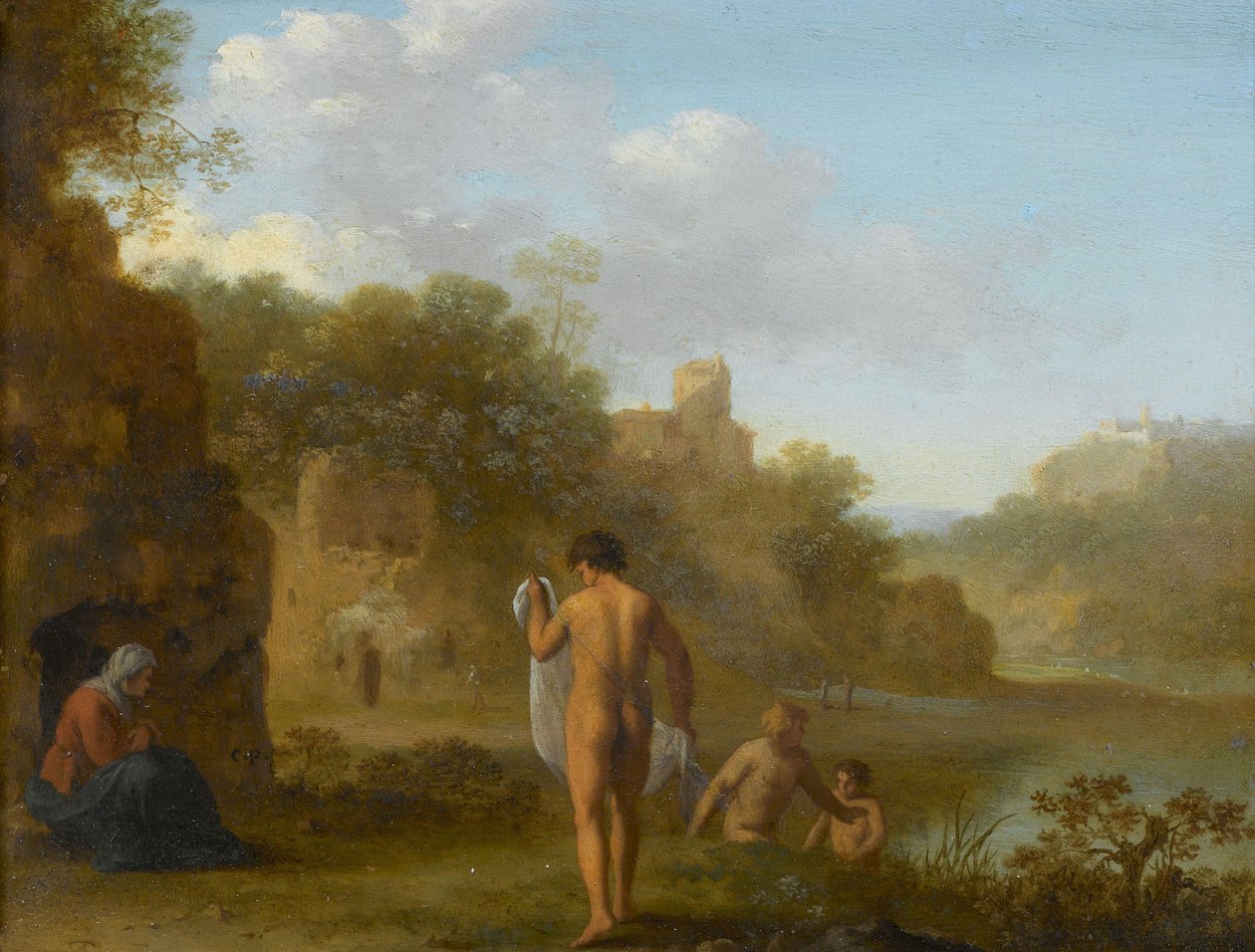 Fürdő férfiak alkotó: Cornelis van Poelenburch