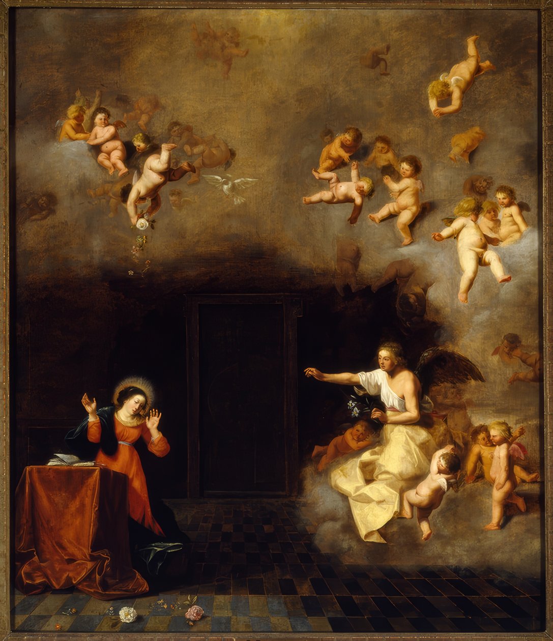 Angyali üdvözlet Máriának alkotó: Cornelis van Poelenburgh