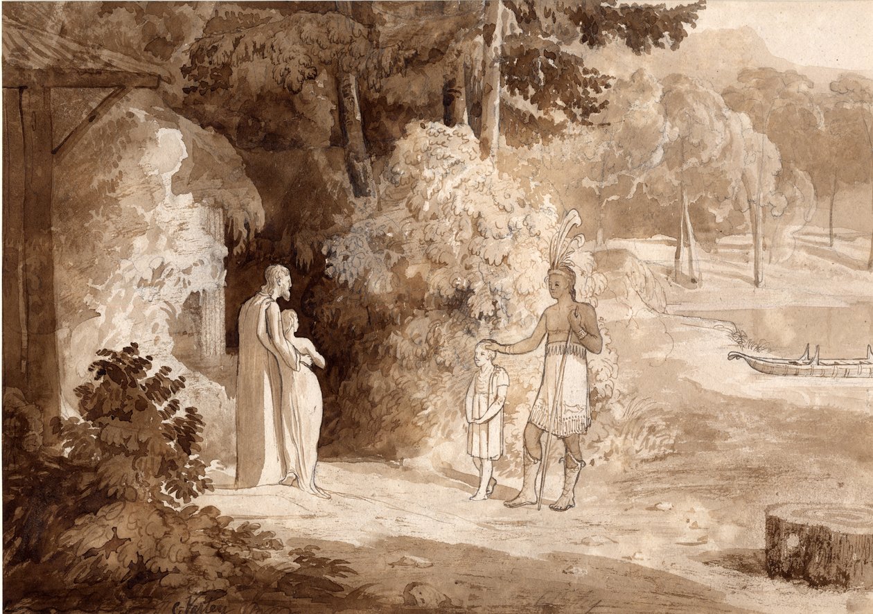 Illusztráció: Gertrude of Wyoming, 1810 (tinta és ceruza papíron) alkotó: Cornelius Varley
